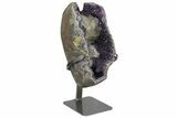 Amethyst Geode Section on Metal Stand - Deep Purple Crystals #171819-4